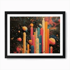 Analog Fusion: A Tapestry of Mixed  Framed Wall Art Poster Canvas Print Picture