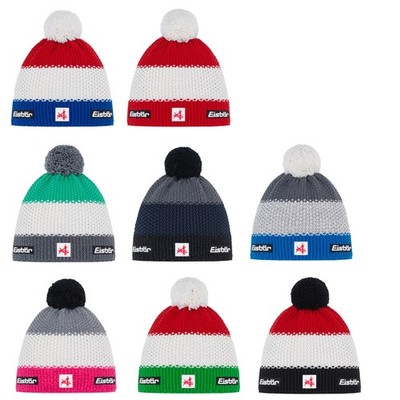 Eisbär Wintermütze Strickmütze Star Pompon MÜ SA Mütze Bommelmütze Herren Damen