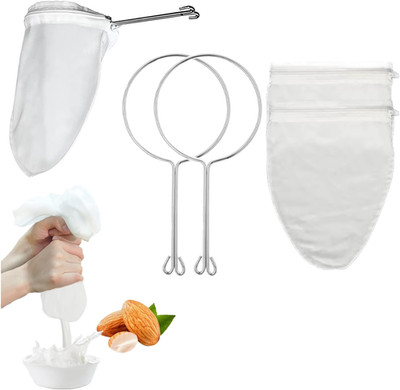  2 Pack Nut Milk Bags, Extra Fine Mesh Strainer Bags - Reusable Cheesecloth for