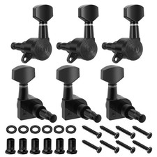 Guitar Locking Tuners Set of 6 Left - 1:18 Lock String Tuning Key Pegs, Black