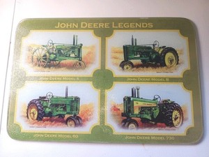 John Deere Tractors Glass Platter Plate Model A B 60 730 2006 Farm Decor