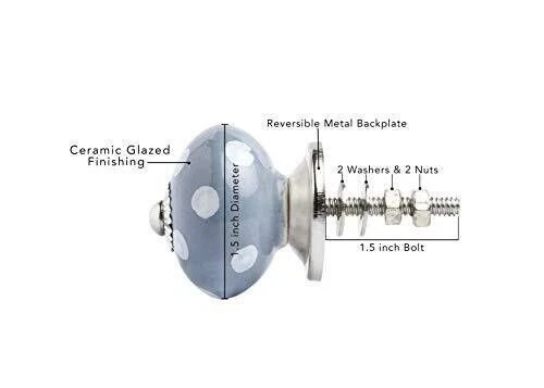 Indian 20 pC Ceramic knobs Drawer Door Knobs Gray And White Mix Knobs - Image 2 of 4