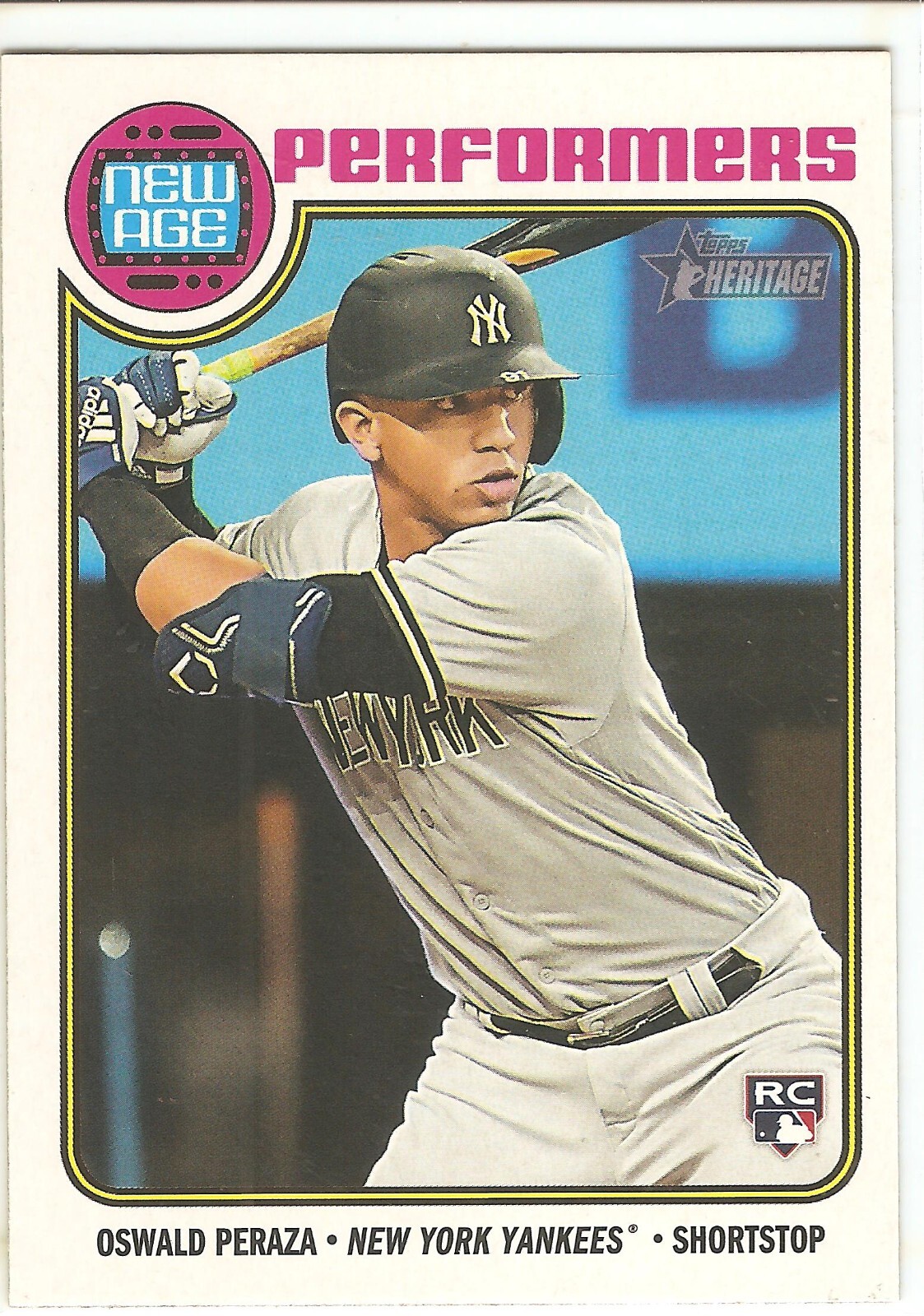 2023 TOPPS HERITAGE OSWALD PERAZA NEW AGE PERFORMERS BASEBALL CARD NA