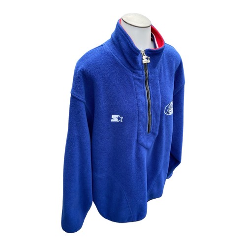 Vintage STARTER Mens L 1/4 Zip Pullover NY GIANTS Embroidered NFL Fleece Jacket - Bild 12 von 24