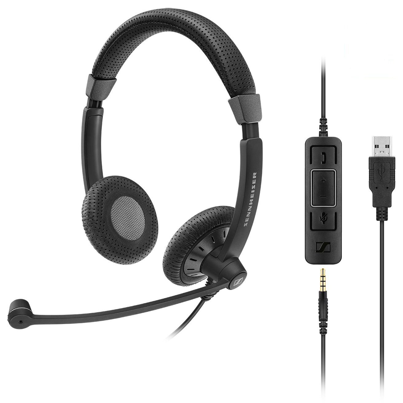 Sennheiser SC 75 USB MS Dual sided UC headset with USB connector including in-li