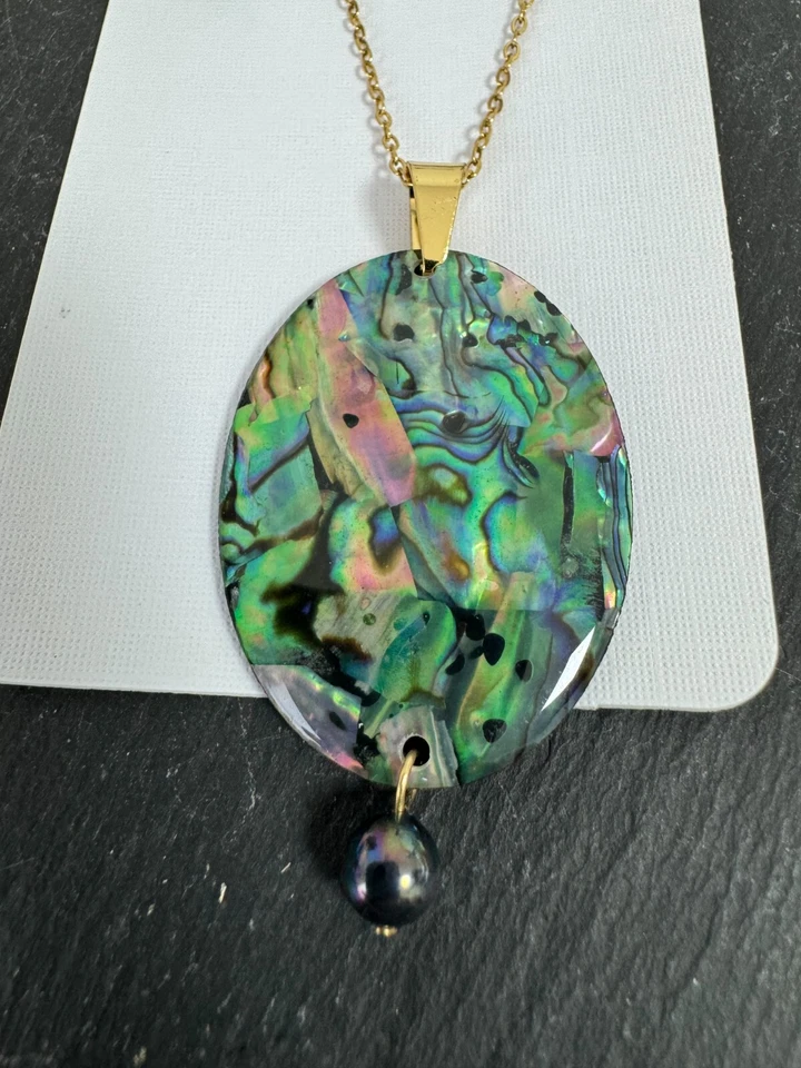 Abalone Schmuck Set Anhänger + Kette + Ohrringe Ausverkaufpreis - Bild 2 von 4