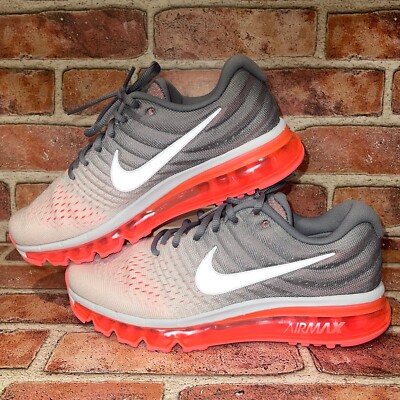 Mens Nike Shoes Black Air Max 2017 White And Red Pre-Owned Gray