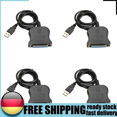 New USB 1.1 to DB25 Female Port Print Converter Cable LPT Black