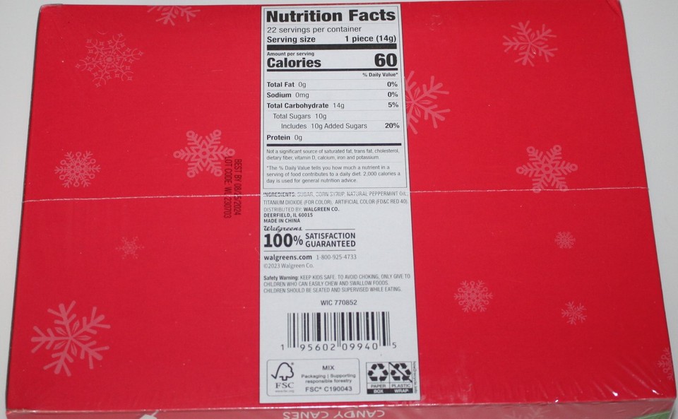 Joybrite Peppermint Candy Canes (22 Canes) Individually Wrapped 11 oz