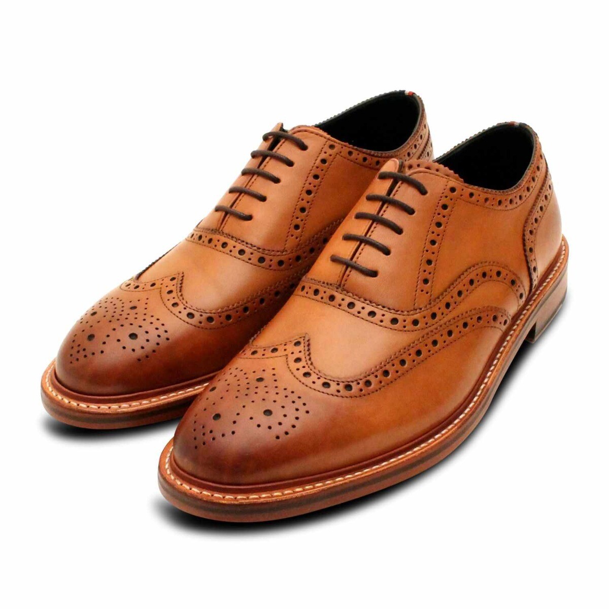 Mens Tan Oxford Wingcap Brogues by 