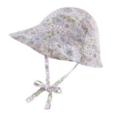 Wide Brim Baby Girl Sun Hat Toddler Beach Bucket Cap Cotton Flower Summer