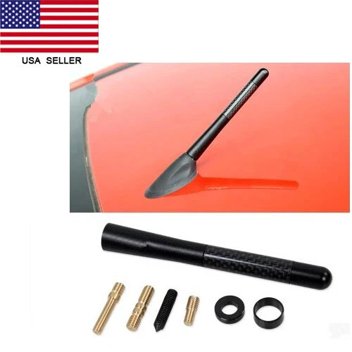 New 4.7 Inch Short Antenna Aluminum Black Carbon Fiber For Mitsubishi Outlander