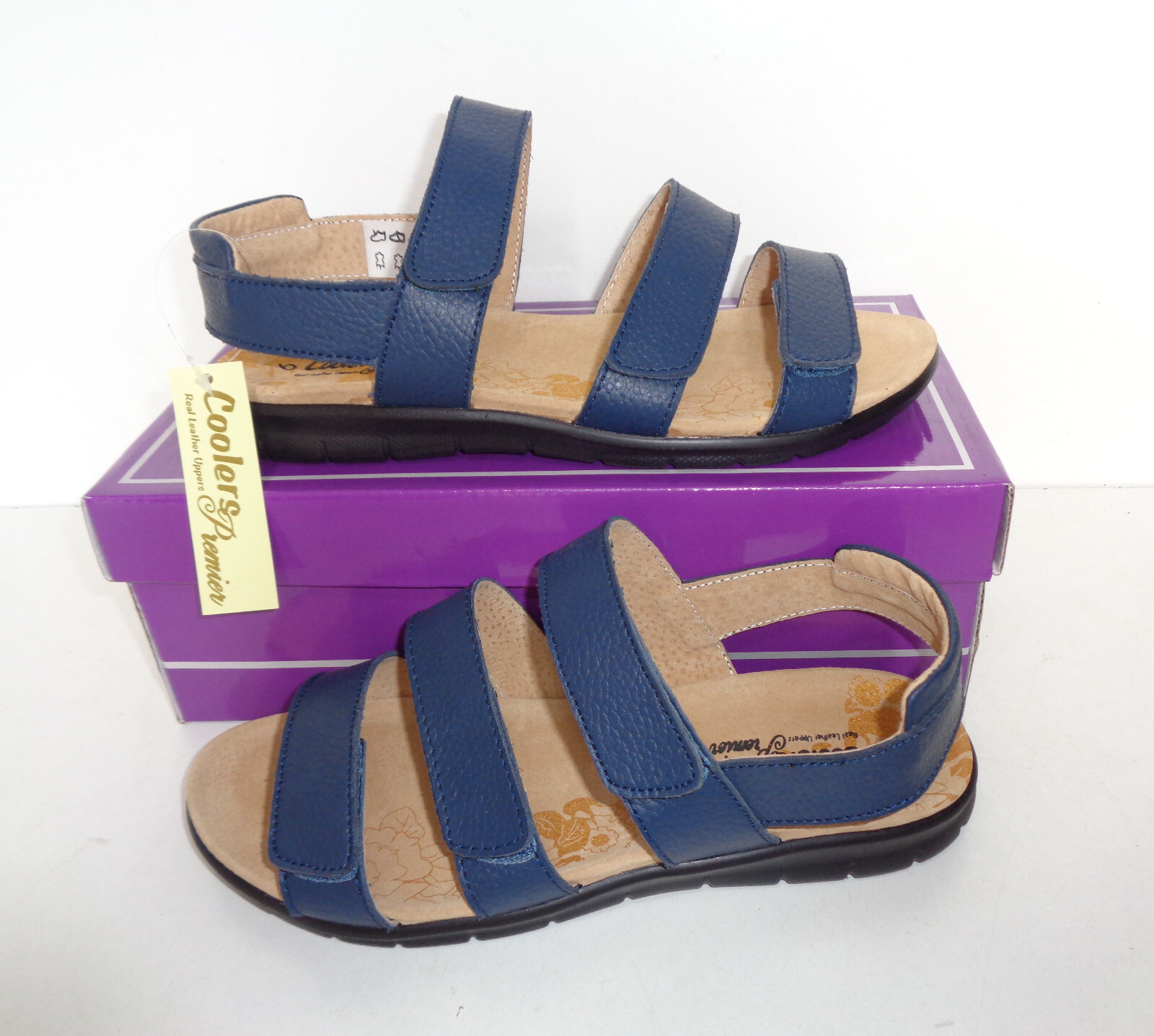 Ladies New Leather Sandals Womens Comfort Wide Fit Open Toe Summer