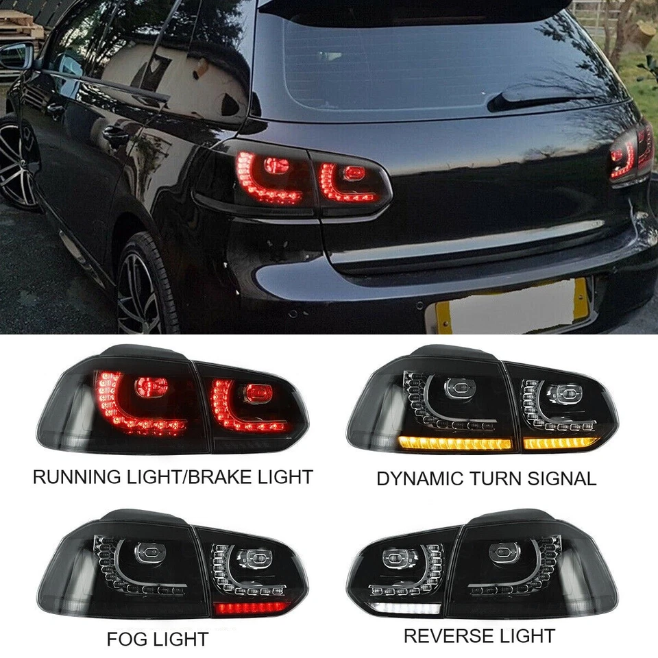 Luz trasera LED para Volkswagen Golf 6/GTI/Golf R lente ahumada 2010-2014 lámpara trasera Foto 2 de 4