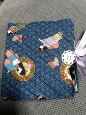 Handmade Japanese Indigo Geisha Fabric Needle Book / Case