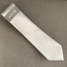 Michael Kors Men's Neck Tie Silver/Grey Pearsall Dot Silk Blend MSRP $69.50