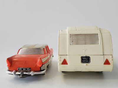 Miniature Simca Chambord Orange Et Gris – Caravane Henon, Norev Plastique 1/43