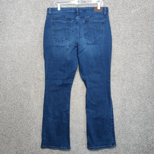 Lee Jeans Womens 36 Blue Deni Regular Fit Mid Rise Bootcut Stretch Western Retro - Picture 2 of 10