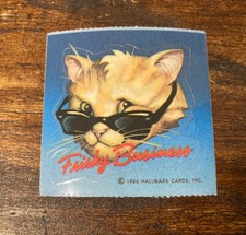 Vtg 1984 Hallmark "Frisky Business" Cat Sticker Tom Cruise Risky Movie RARE 80s!
