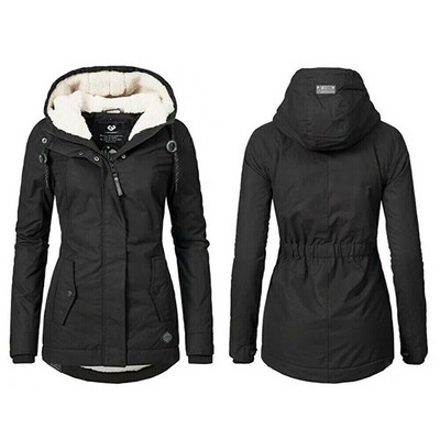 Damen Winter Warmer gefütterte Parka Jacke Mantel Damen Kapuzen Outwear Coat Top