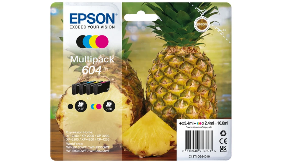 Cartuccia Epson 604 inchiostro Multipack Nero/Cyan/Magenta/Gial Ananas originale - Imagen 2 de 2