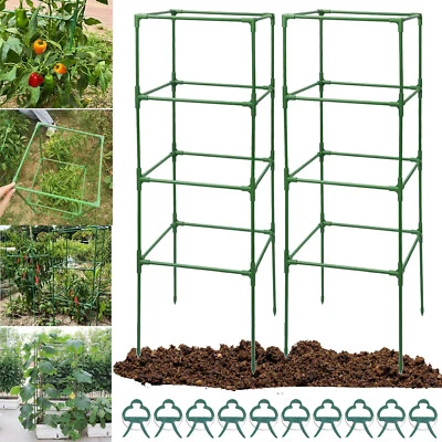 2/3Pack Tomato Cages Trellis for Climbing Plants Tower Stakes Vegetable Fruits