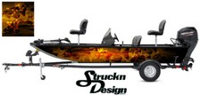 Crappie Fishing Fish Boat Bass Skeletons Graphic Wrap Orange Black Decal Vinyl  