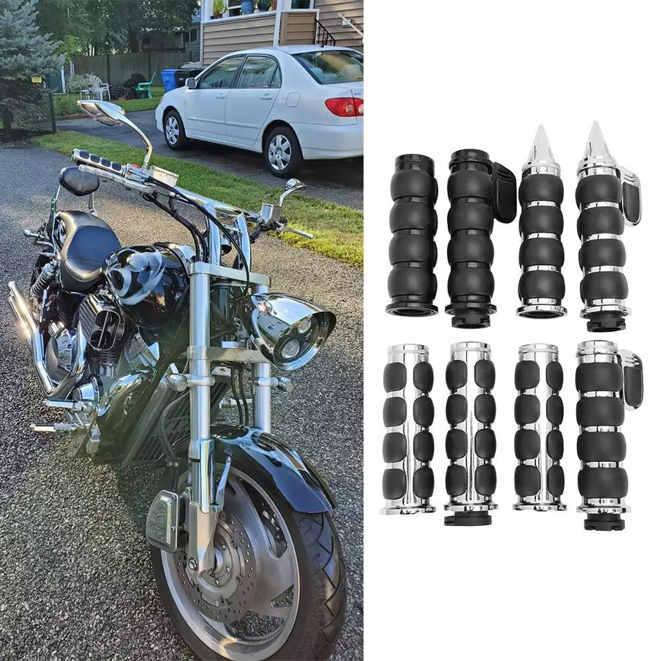 Empuñaduras de manillar negras de 1" para motocicleta Harley Sportster XL883 XL1200 Foto 3 de 3