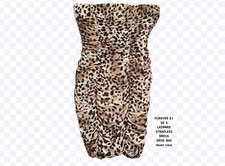 FOREVER 21 SZ S LEOPARD RUCHED/STRAPLESS DRESS ORIG. $60 WEIGHS 7oz