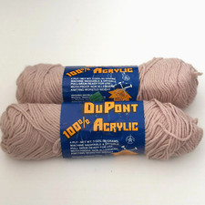 Vintage DuPont 100 Acrylic Skein Yarn Lot of 2 Beige New Malina Washable 3oz