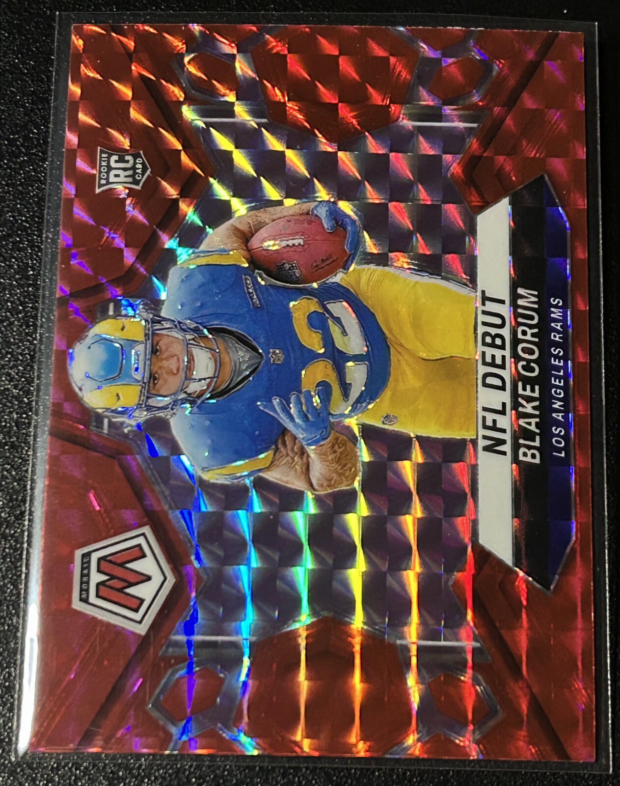 2024 Panini NFL Mosaic #278 Blake Corum RC Rookie Debut RC Red Mosaic L.A. Rams