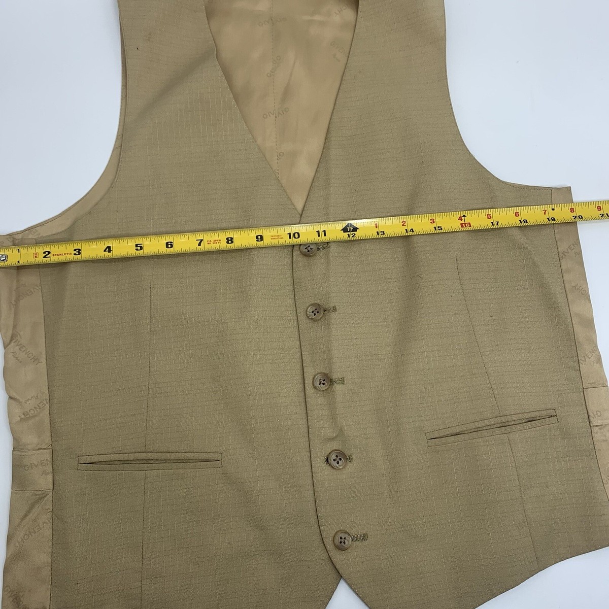 Vintage Givenchy Formal Vest Men Medium Beige Tan Buttons | eBay