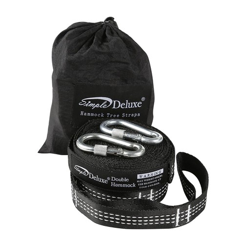 Simple Deluxe Heavy Duty Hammock Straps 2000LBS 10/12FT 32/42 Loops w