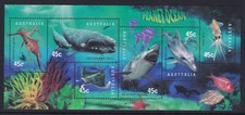 Australia 1998 Planet Ocean anno foglio balene pesci SG MS 1828 usato E124