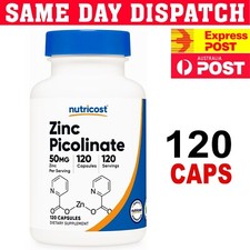 Nutricost Zinc Picolinate 50mg 120 Capsule Super Grade Au Stock Free Post!