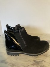 Remonte Shoes Women's 38 Black Patent Leather Sneakers Bootie Casual Zip Up 7