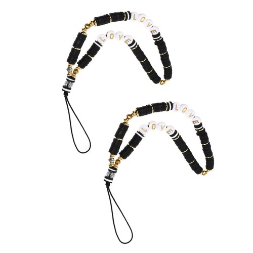 2 pièces bracelet de téléphone portable lanière amoureux téléphone portable perles porte-clés sangle - Photo 4/9