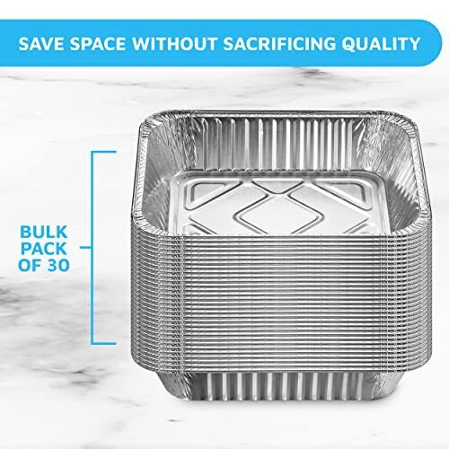 Alufolie Pfannen halbe Größe Bräter Chafing Pan | Großpackung 30 Stück ohne Deckel - Bild 4 von 8