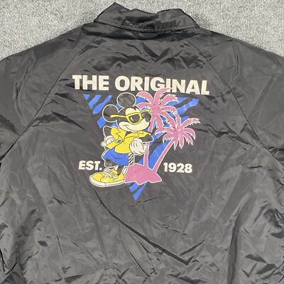 Disney x Vans Mickey Mouse Torrey Coaches Jacket Lined Windbreaker Black Mens S