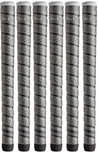 Set of 6 - WINN DRI-TAC WRAP OVERSIZE GOLF GRIPS. 7DTWR-DG. DARK GRAY  DRITAC