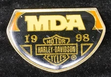 Harley Davidson 1998 MDA Pin. Includes Backings