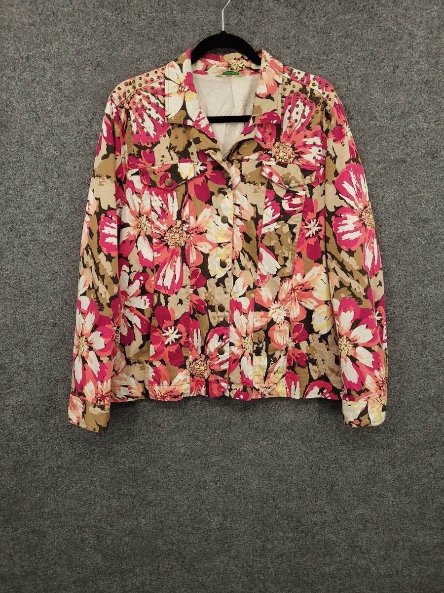 Vintage Laura Ashley Jacket Womens Large Snap Front Studded