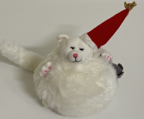 Christmas White Kitty Fur Ball - Picture 2 of 8