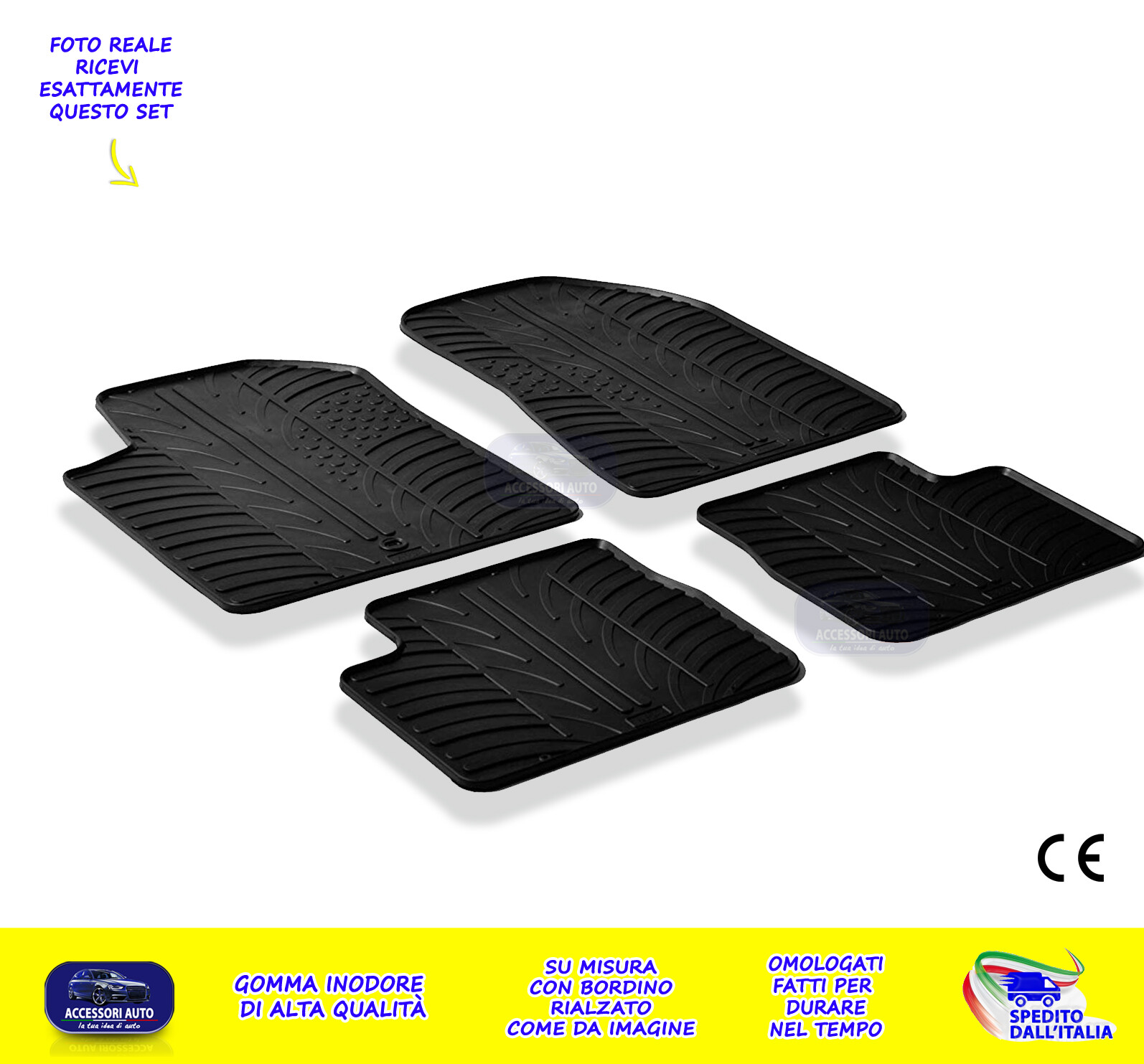 Tappetini In Gomma Anteriori Per Alfa Romeo Stelvio (2016+) - 2 Pezzi, Su Misura, Antiscivolo - 3