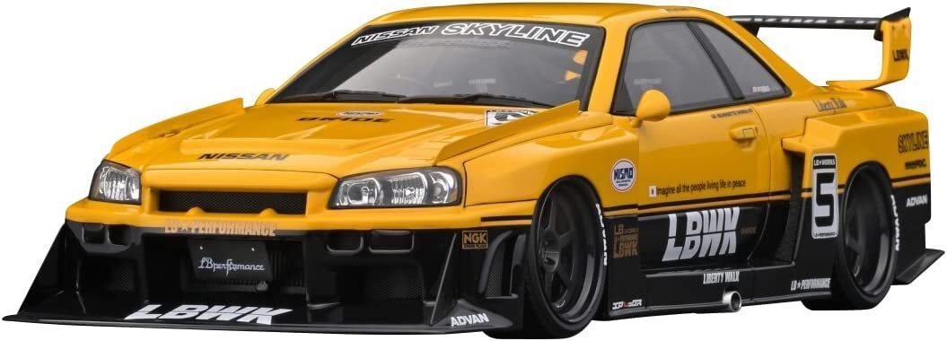 ignition model 1/18 LB-ER34 Super Silhouette SKYLINE Yellow ignition model 1/18 LB-ER34 Super Silhouette SKYLINE Yellow