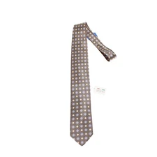 Italo Ferretti NWT Neck Tie in Taupey Gray/Blue/Beige 100% Silk Made in Italy