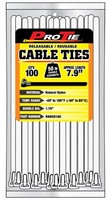 Pro Tie Rn8sd100 7.9-inch Releasable Standard Duty Cable Tie, Natural Nylon, 100 on sale Pro Tie Rn8sd100 7.9-inch Releasable Standard Duty Cable Tie, Natural Nylon, 100 on sale