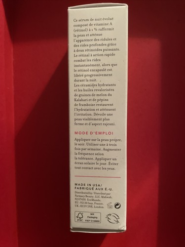 Farmacy 1% Vitamin A Retinol Face Serum Anti Wrinkle Aging New in Box USA - Picture 3 of 4