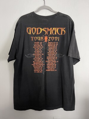 希少◎ 1999 GODSMACK Voodoo Tour XL Vintage Godsmack Voodoo Tour 1999 T Shirt 90s Heavy Metal Rock L