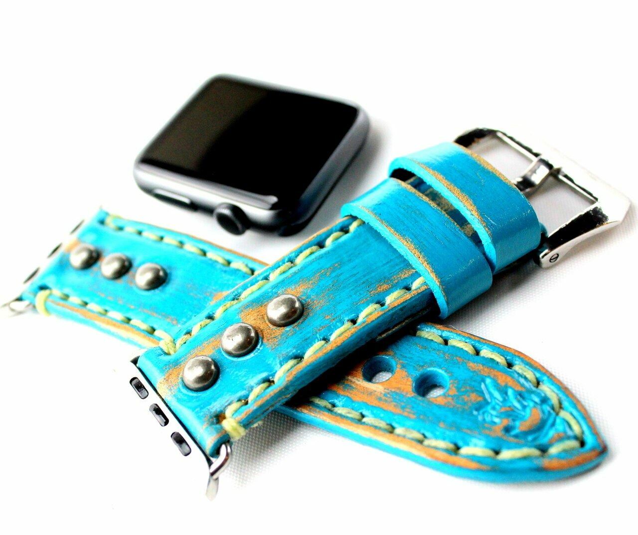 Turquoise Leather apple watch strap eBay